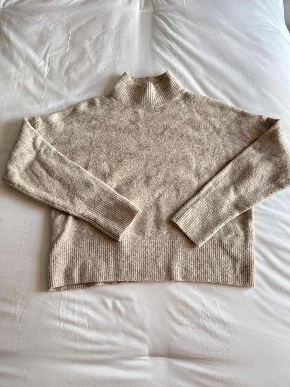 William Rast Cream Mock Neck Sweater